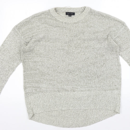New Look Womens Grey Round Neck Acrylic Pullover Jumper Size L