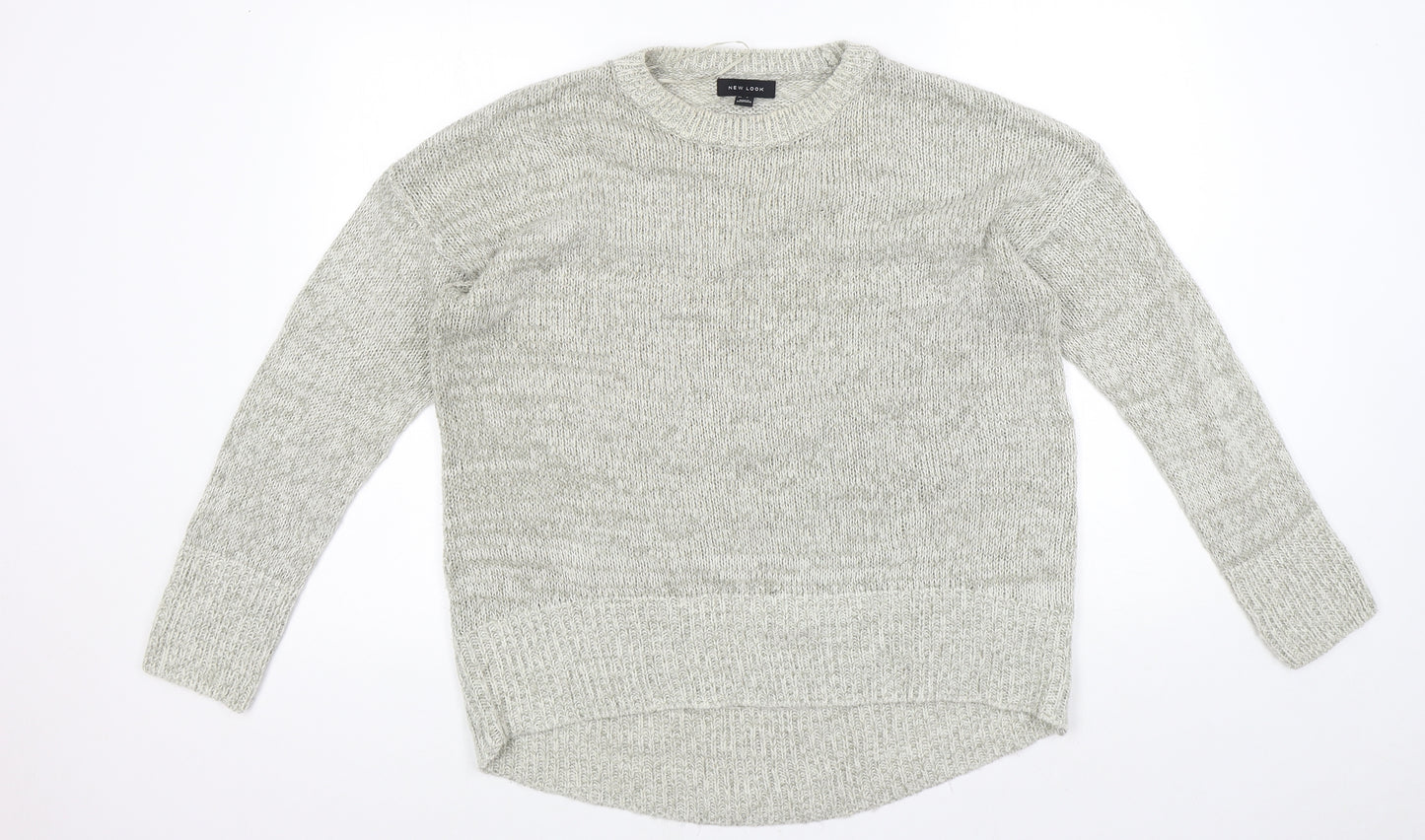 New Look Womens Grey Round Neck Acrylic Pullover Jumper Size L