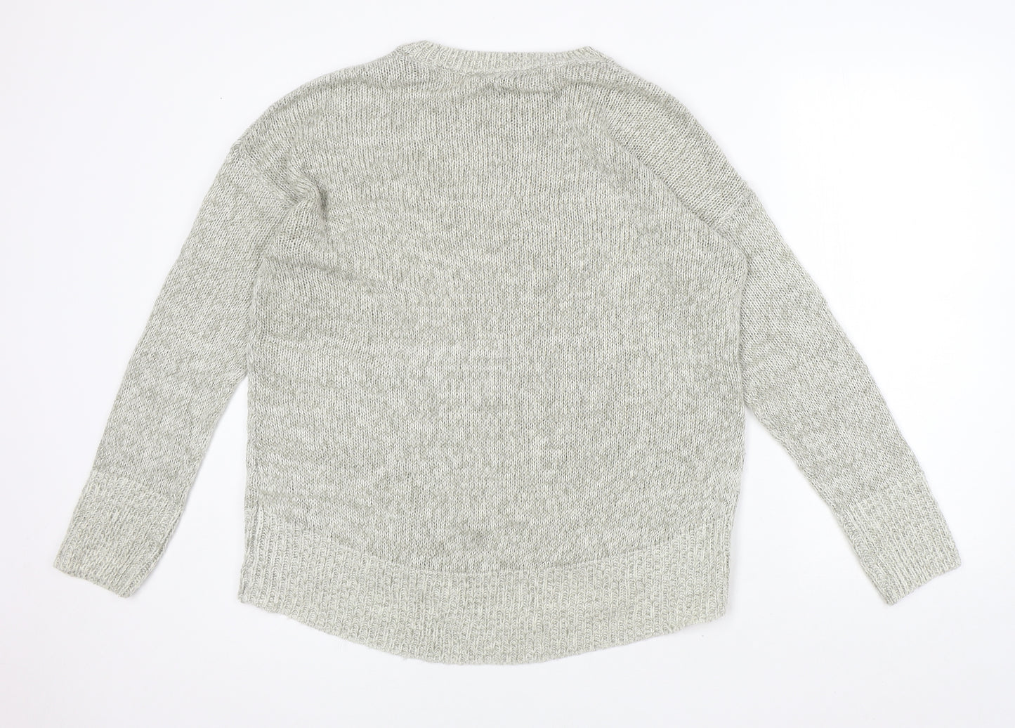 New Look Womens Grey Round Neck Acrylic Pullover Jumper Size L