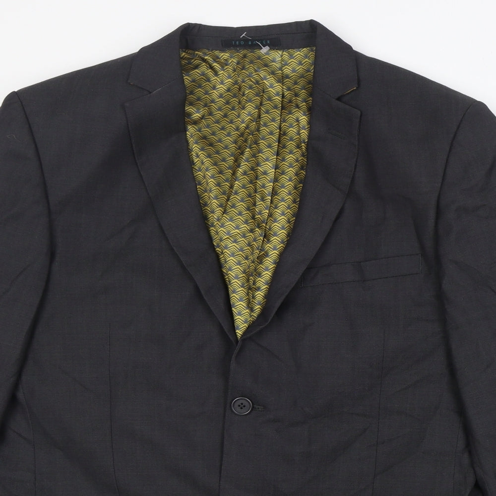 Ted Baker Mens Grey Wool Jacket Suit Jacket Size 40