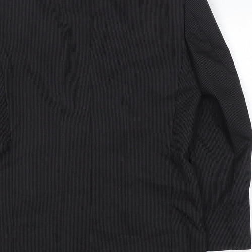 Zantos Mens Black Striped Polyester Jacket Suit Jacket Size 38