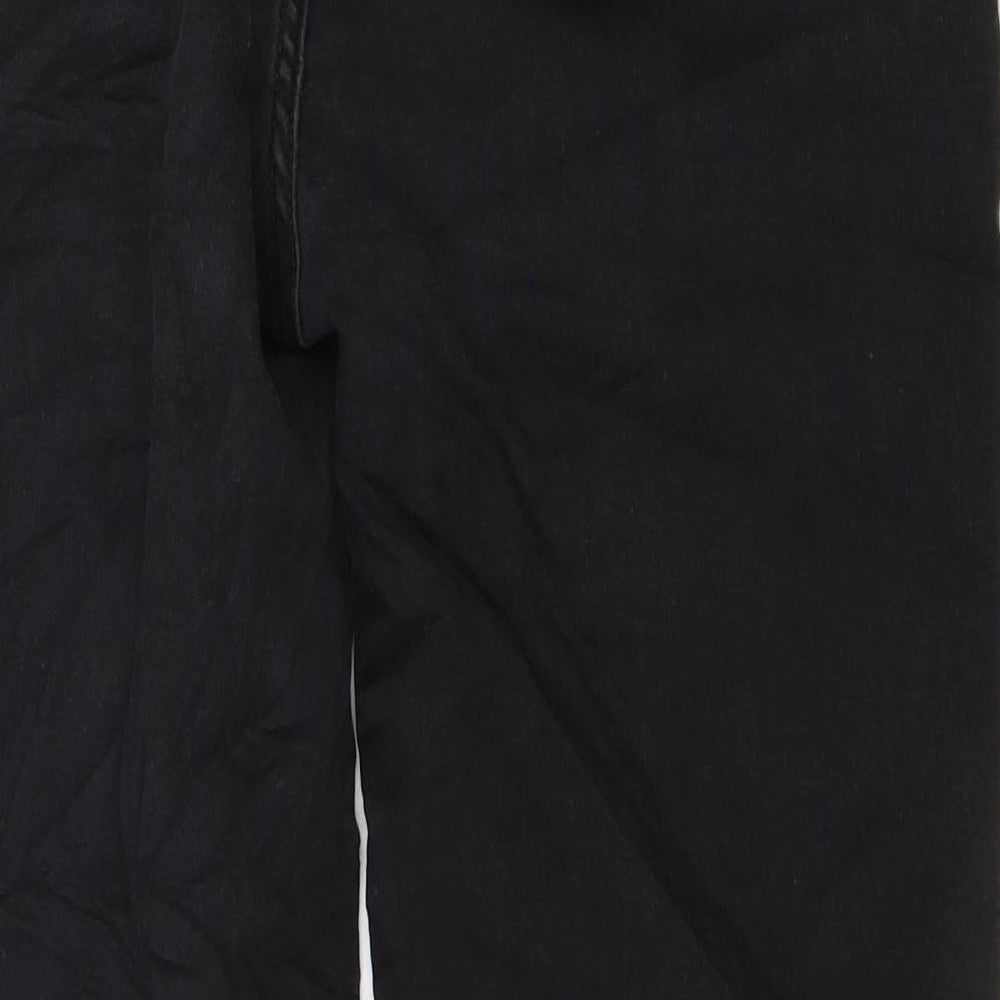 NEXT Womens Black Cotton Jegging Jeans Size 14 L26 in Regular Drawstring