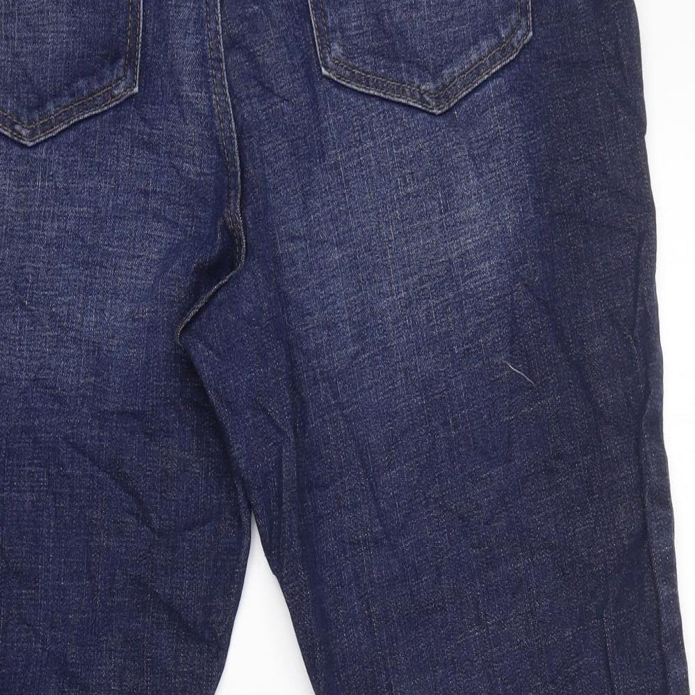 Marks and Spencer Womens Blue Cotton Cropped Jeans Size 18 L22 in Regular Zip
