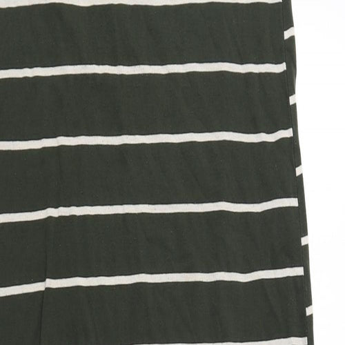 Dorothy Perkins Womens Green Striped Polyester Maxi Size 10 Round Neck Pullover