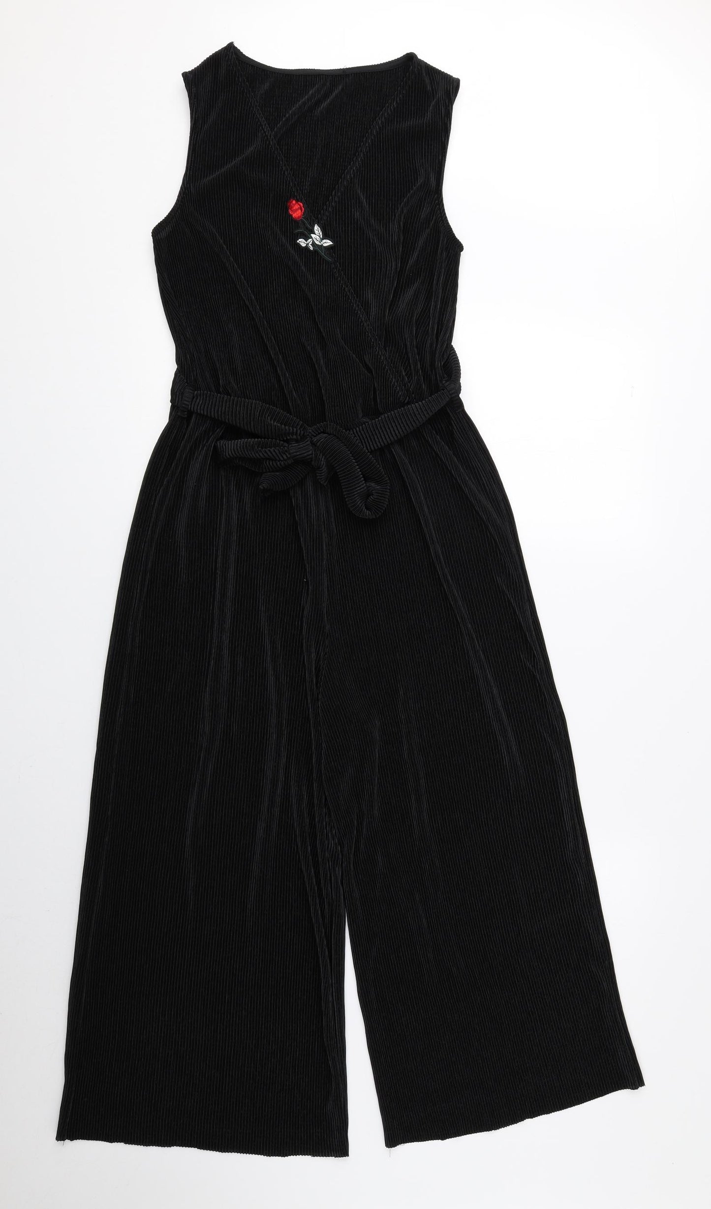 Primark Womens Black Polyester Jumpsuit One-Piece Size 12 Snap