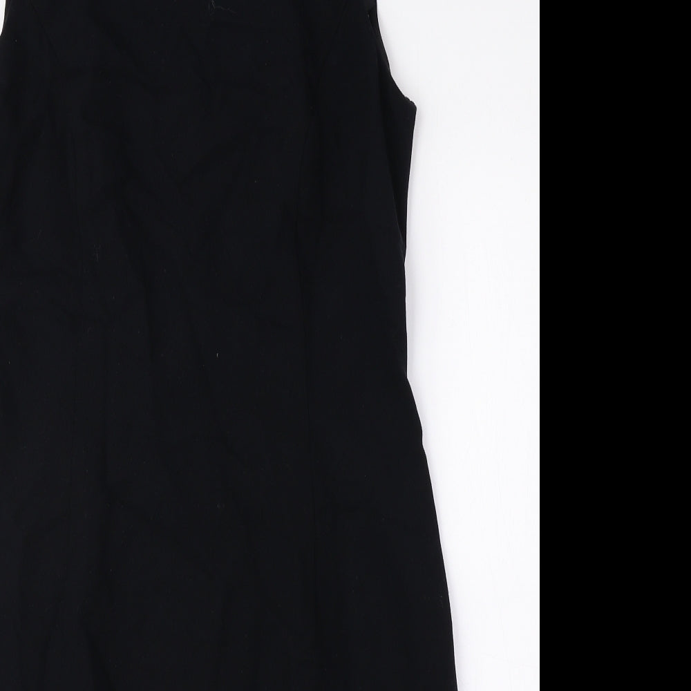 Principles Womens Beige Polyester Pencil Dress Size 14 Boat Neck Zip - Slit