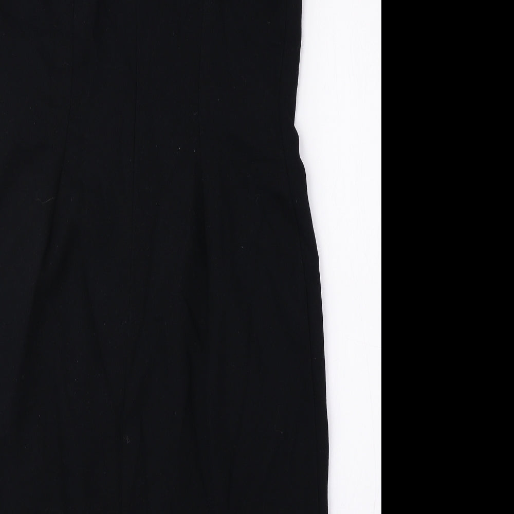 Principles Womens Beige Polyester Pencil Dress Size 14 Boat Neck Zip - Slit