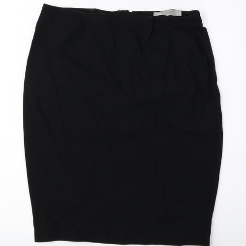 ASOS Womens Black Viscose Straight & Pencil Skirt Size 14 Zip