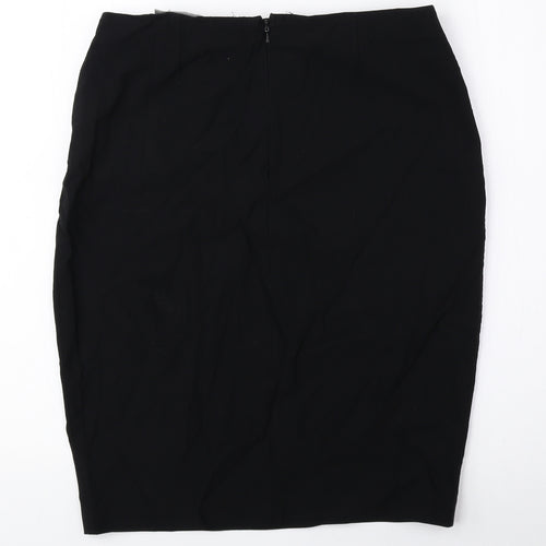 ASOS Womens Black Viscose Straight & Pencil Skirt Size 14 Zip