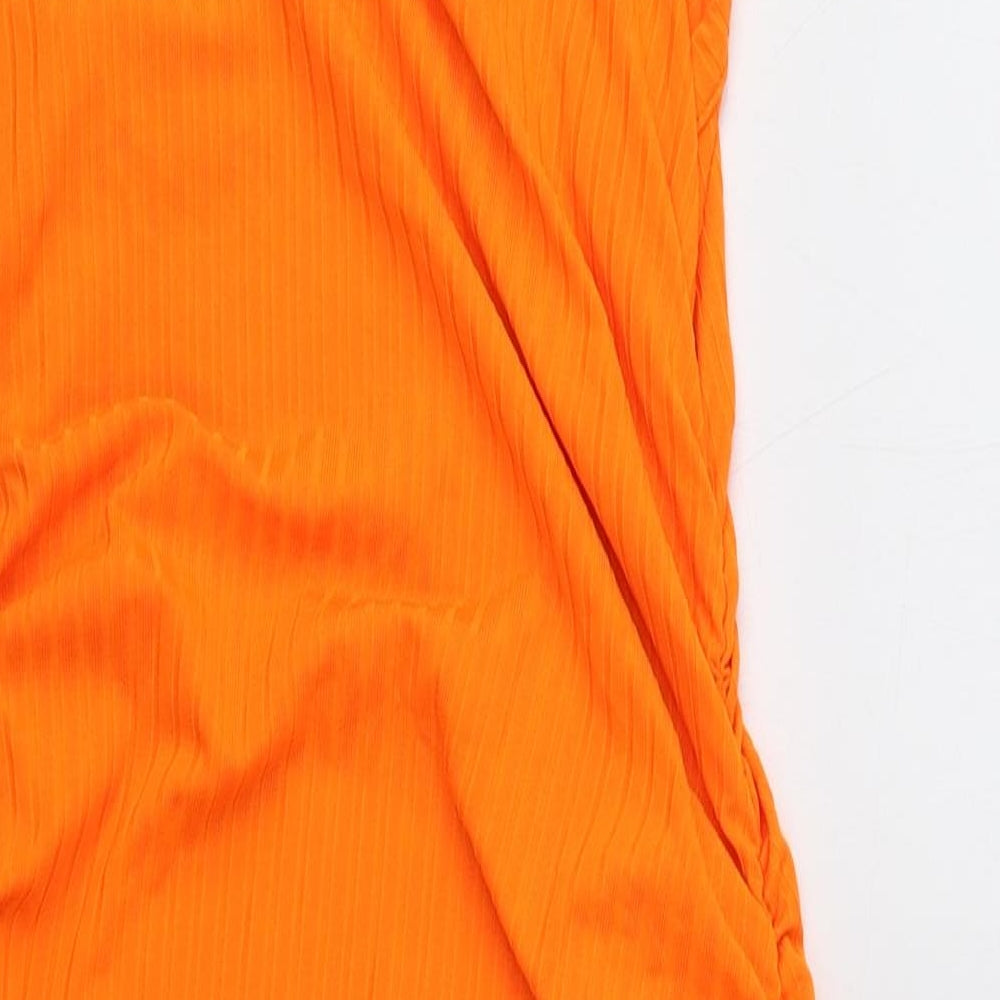 SheIn Womens Orange Polyester Tank Dress Size L Round Neck Pullover