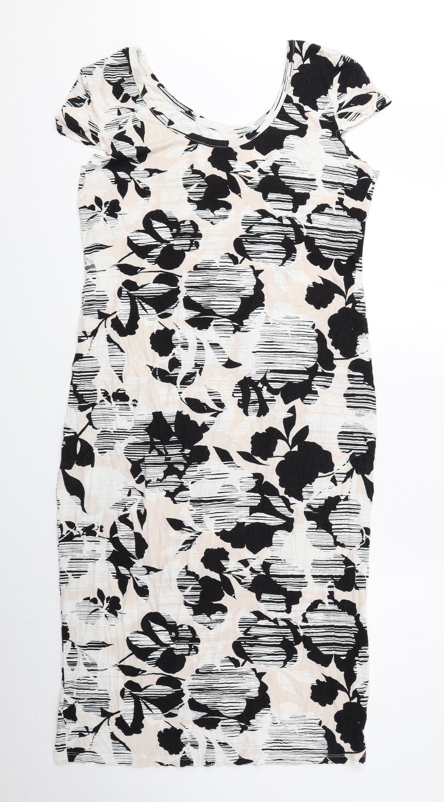 Dorothy Perkins Womens Multicoloured Floral Viscose A-Line Size 14 Scoop Neck Pullover