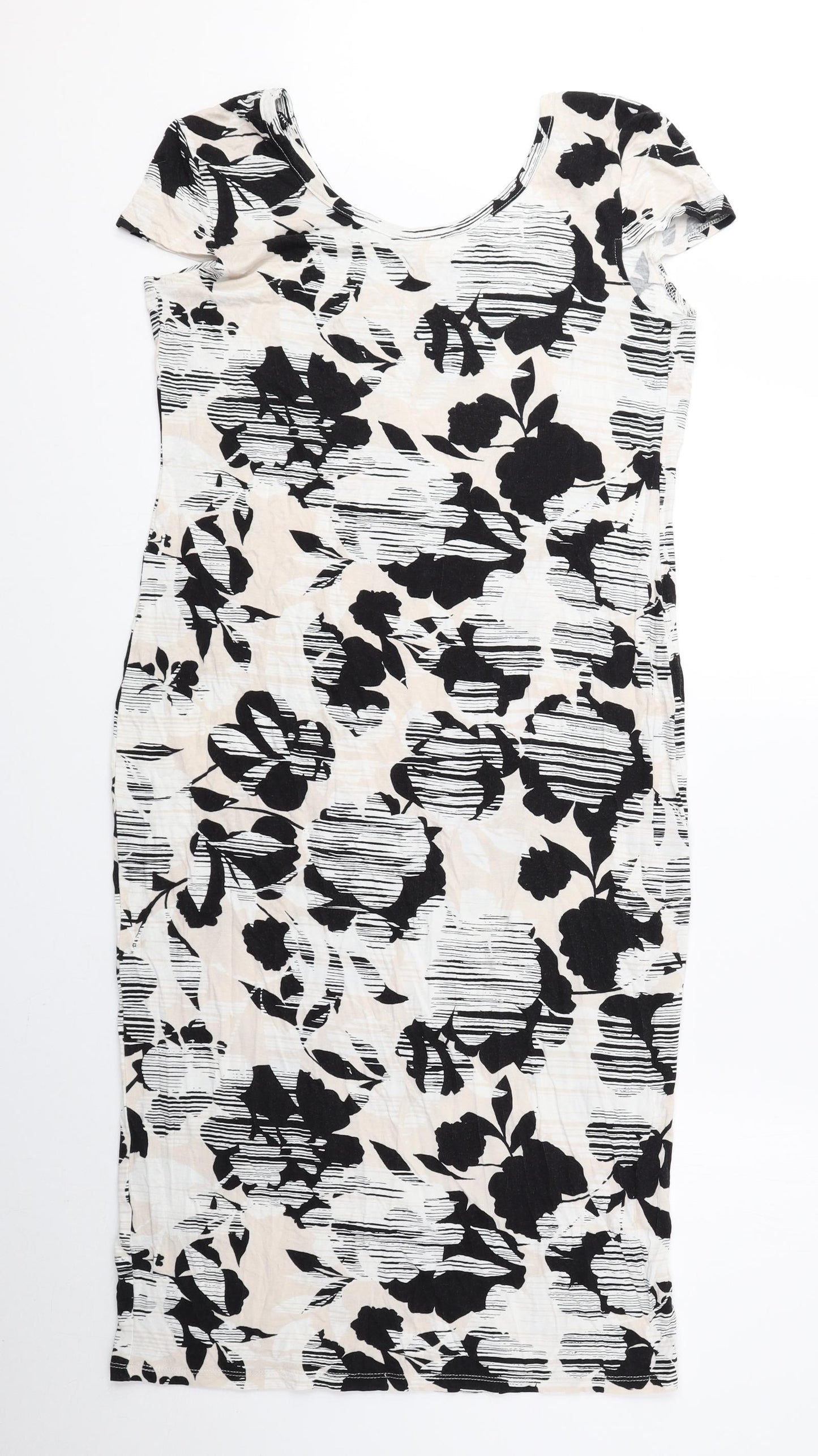 Dorothy Perkins Womens Multicoloured Floral Viscose A-Line Size 14 Scoop Neck Pullover