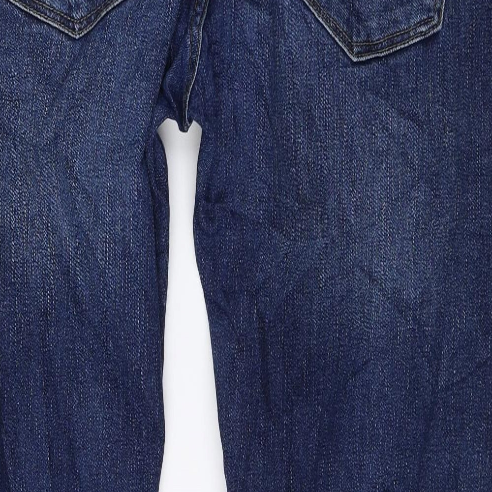 NEXT Mens Blue Cotton Tapered Jeans Size 34 L29 in Slim Zip