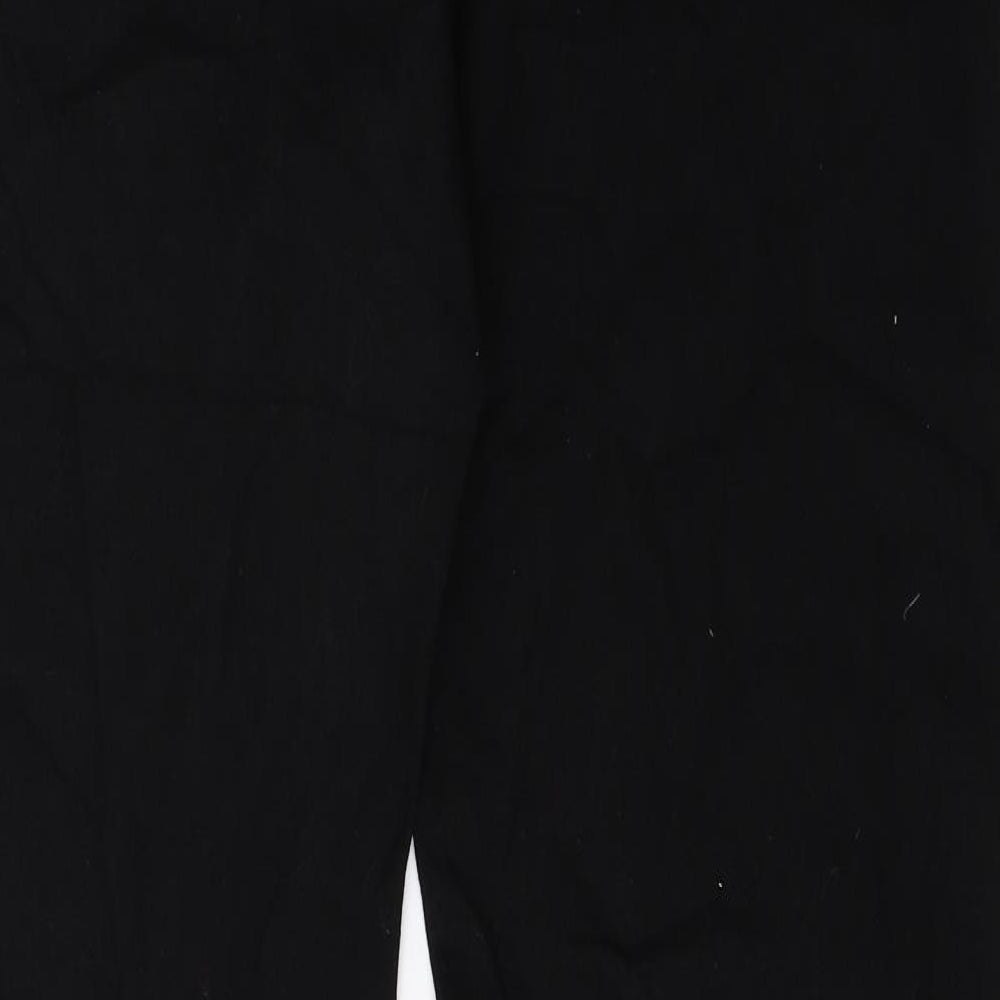 Marks and Spencer Mens Black Cotton Straight Jeans Size 36 in L33 in Regular Zip
