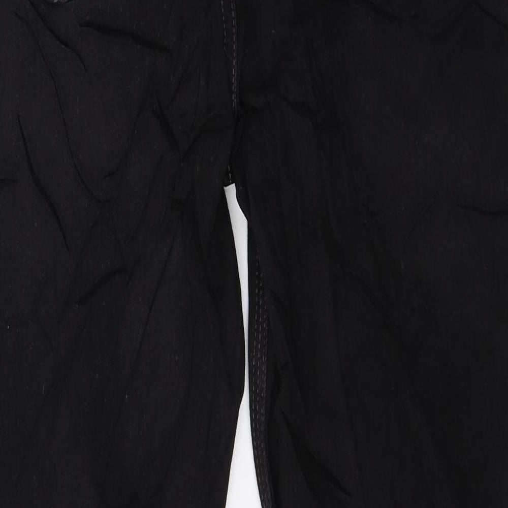Marks and Spencer Womens Black Cotton Tapered Jeans Size 10 L25.5 in Regular Zip