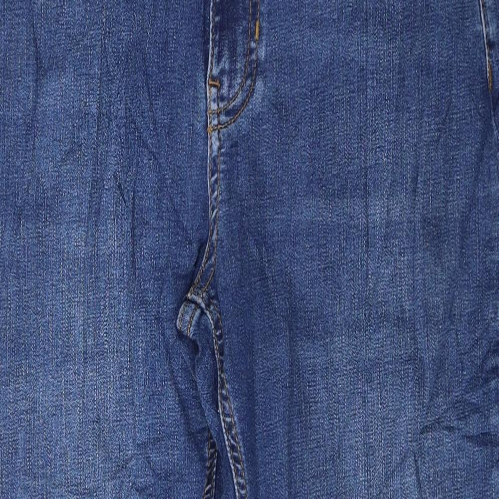 Per Una Womens Blue Lyocell Straight Jeans Size 12 L24.5 in Regular Zip