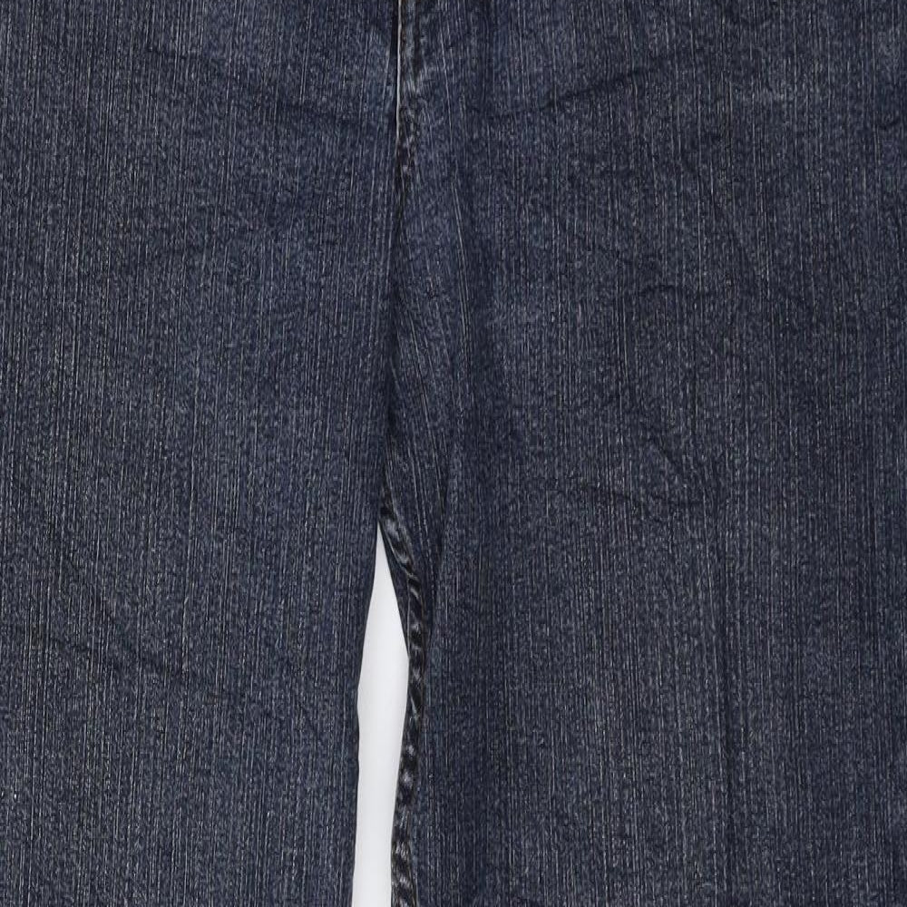 Marks and Spencer Womens Blue Cotton Straight Jeans Size 12 L30 in Regular Zip