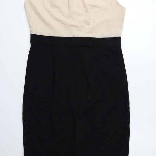 Collection London Womens Beige Polyester A-Line Size 12 Round Neck Zip