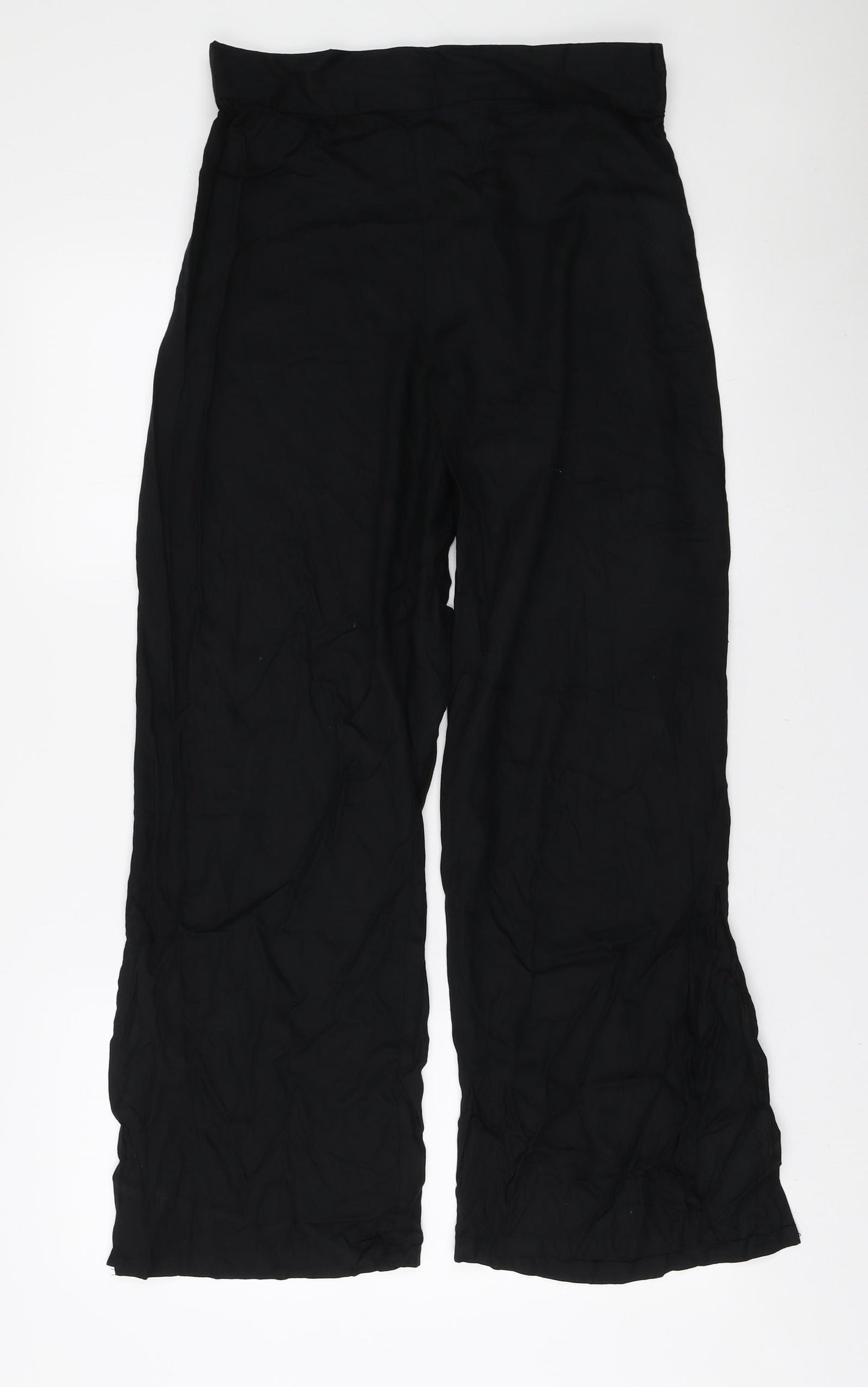 Primark Womens Black Viscose Trousers Size M L29 in Regular