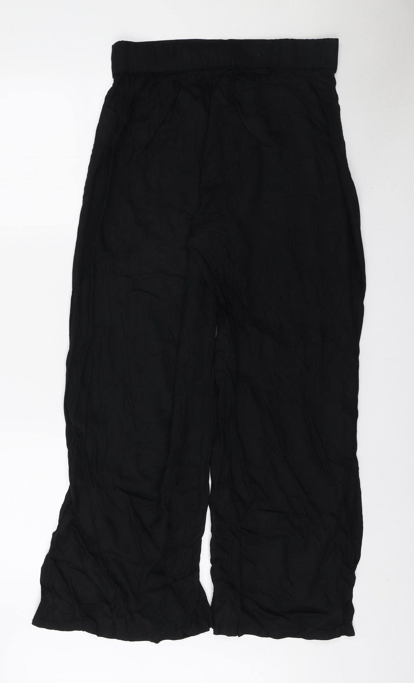 Primark Womens Black Viscose Trousers Size M L29 in Regular