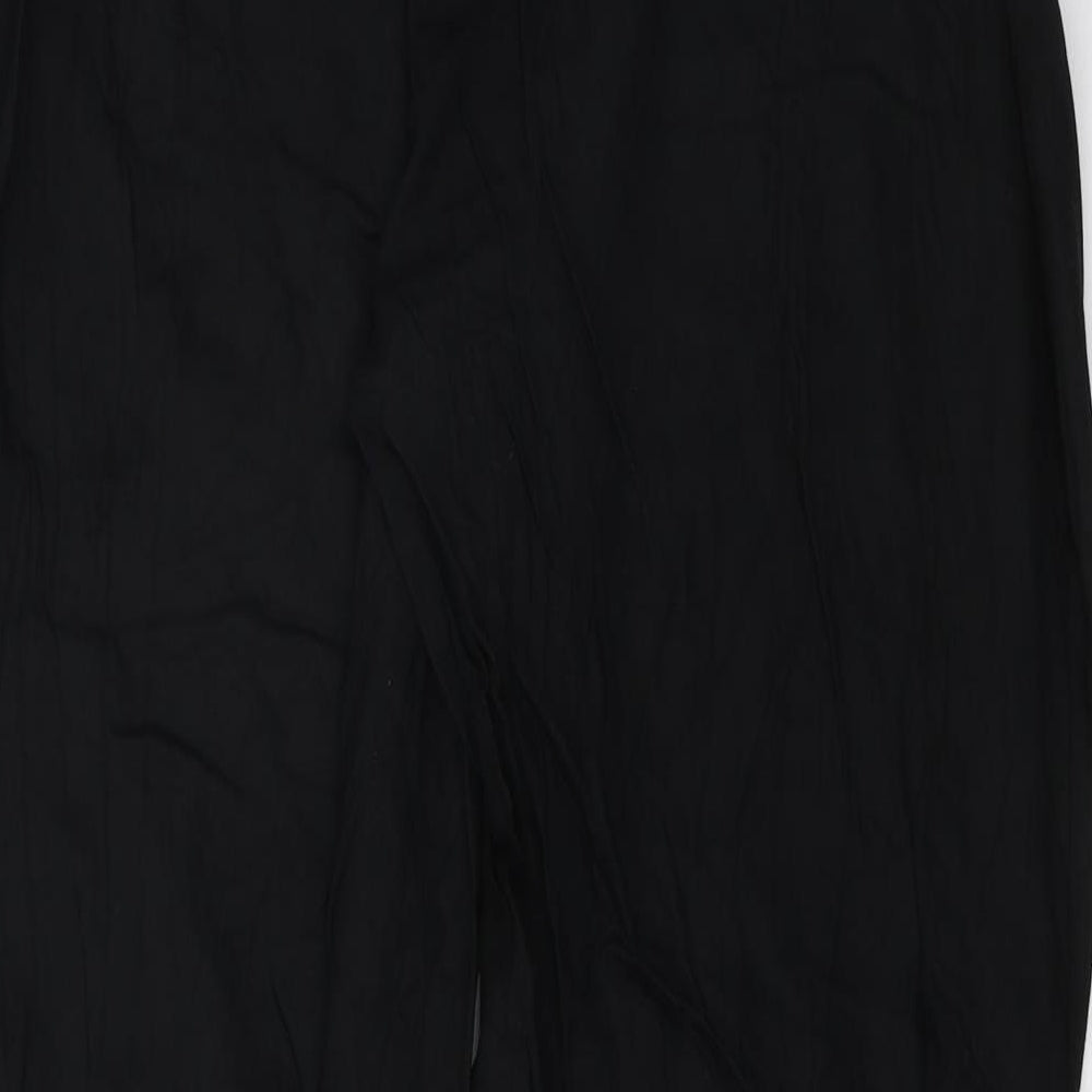 Primark Womens Black Viscose Trousers Size M L29 in Regular