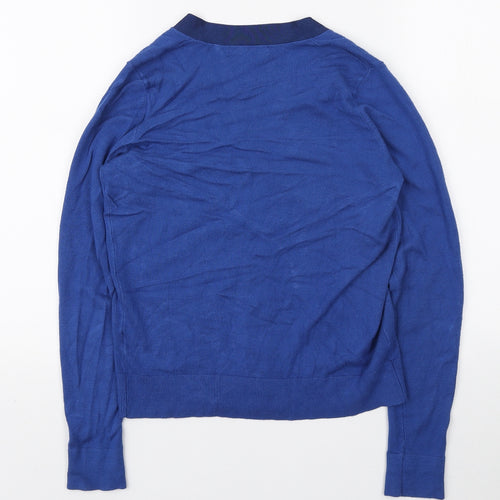 TU Womens Blue V-Neck Viscose Cardigan Jumper Size 8