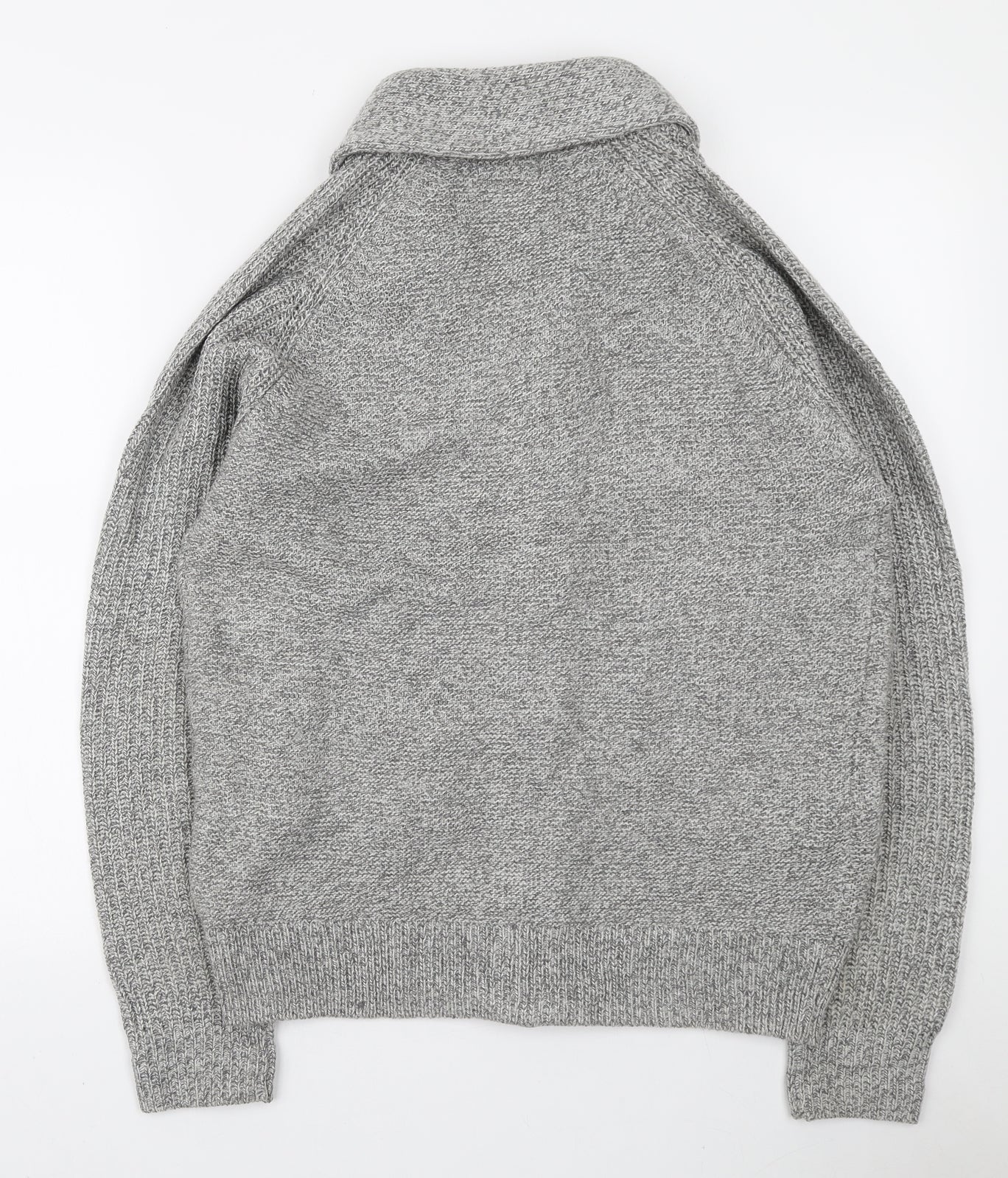 George Mens Grey Acrylic Cardigan Sweatshirt Size M