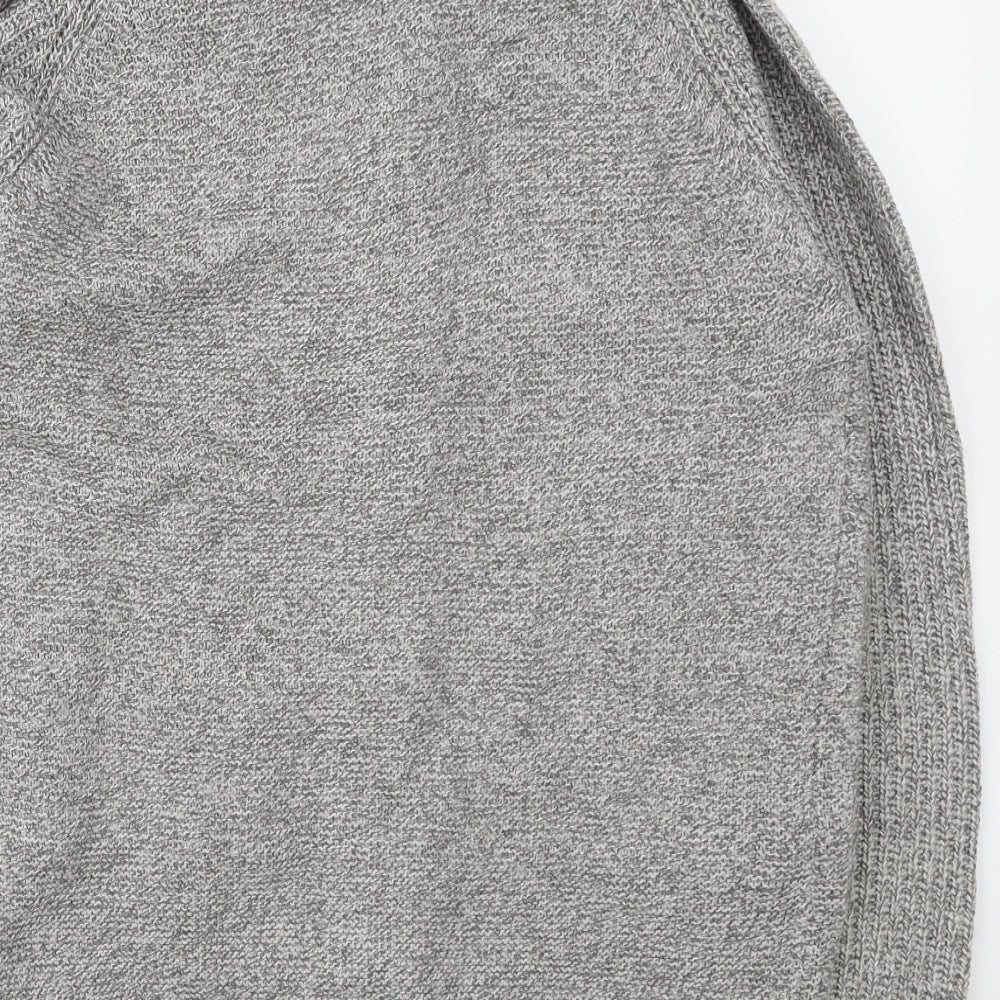 George Mens Grey Acrylic Cardigan Sweatshirt Size M