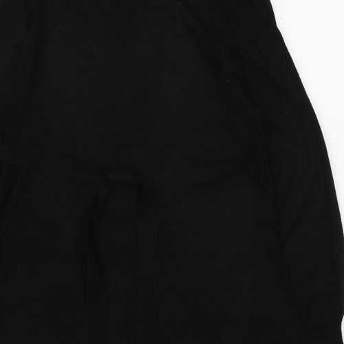 F&F Womens Black V-Neck Acrylic Tunic Jumper Size 12