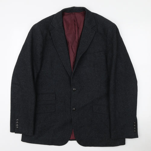 Harvey & Jones Mens Blue Wool Jacket Blazer