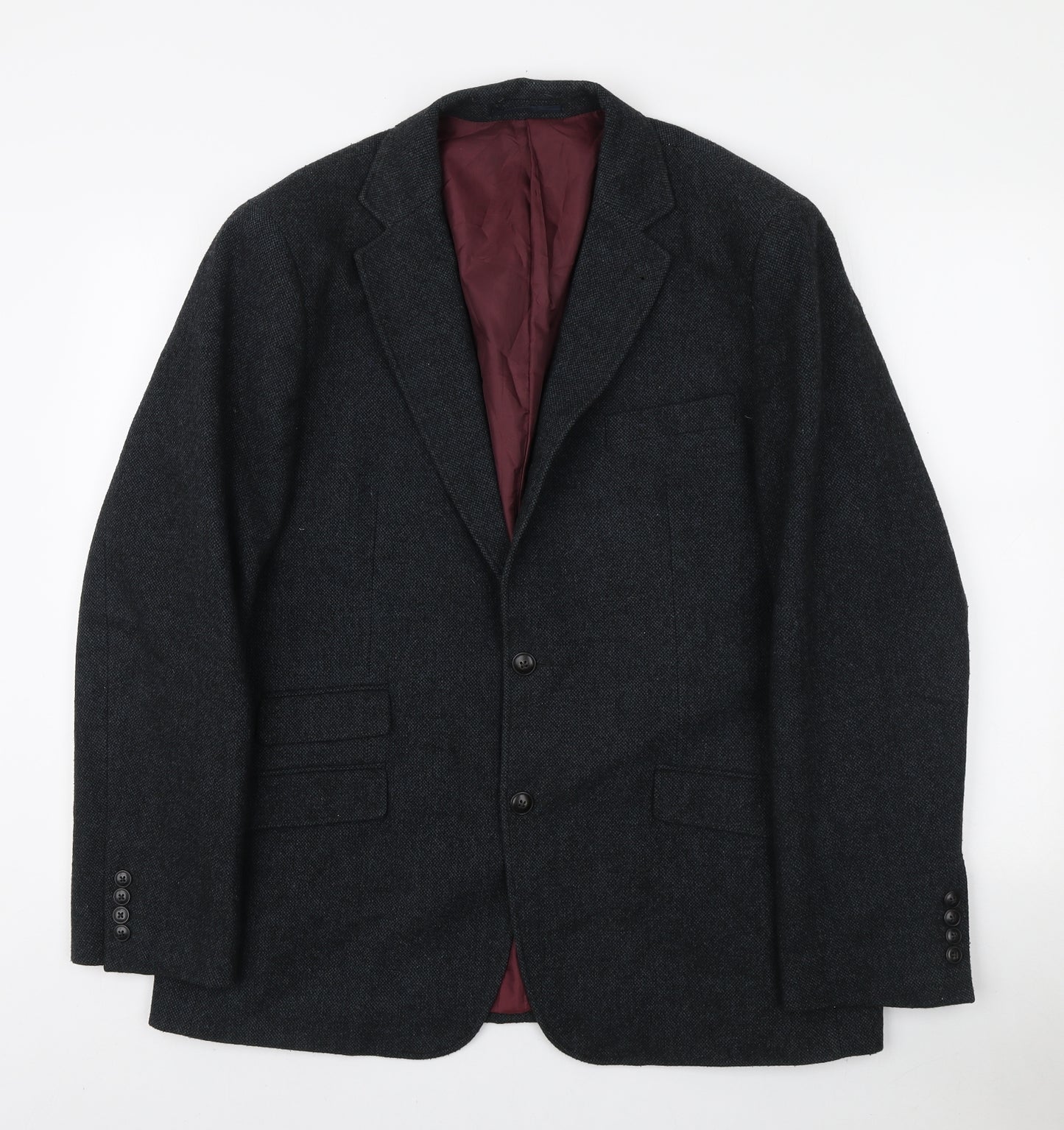 Harvey & Jones Mens Blue Wool Jacket Blazer