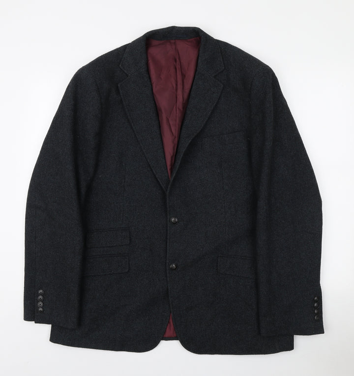 Harvey & Jones Mens Blue Wool Jacket Blazer