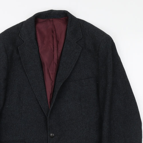 Harvey & Jones Mens Blue Wool Jacket Blazer