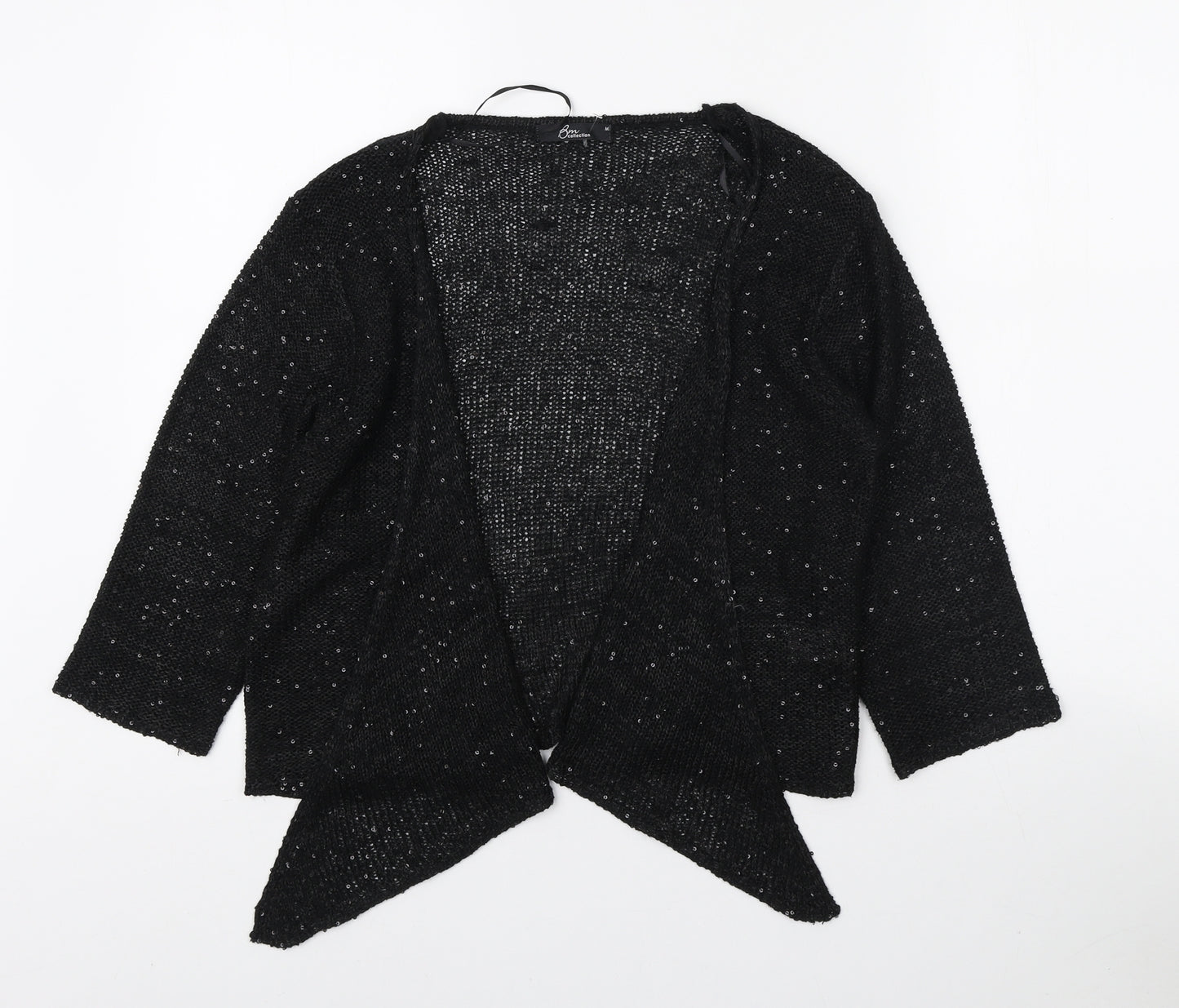 Bonmarché Womens Black V-Neck Polyester Cardigan Jumper Size M