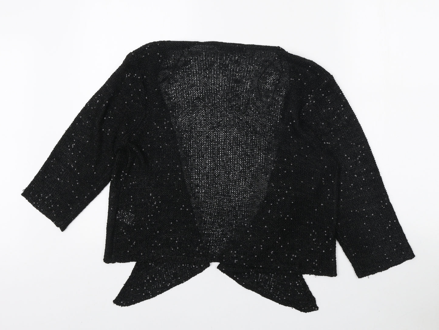 Bonmarché Womens Black V-Neck Polyester Cardigan Jumper Size M