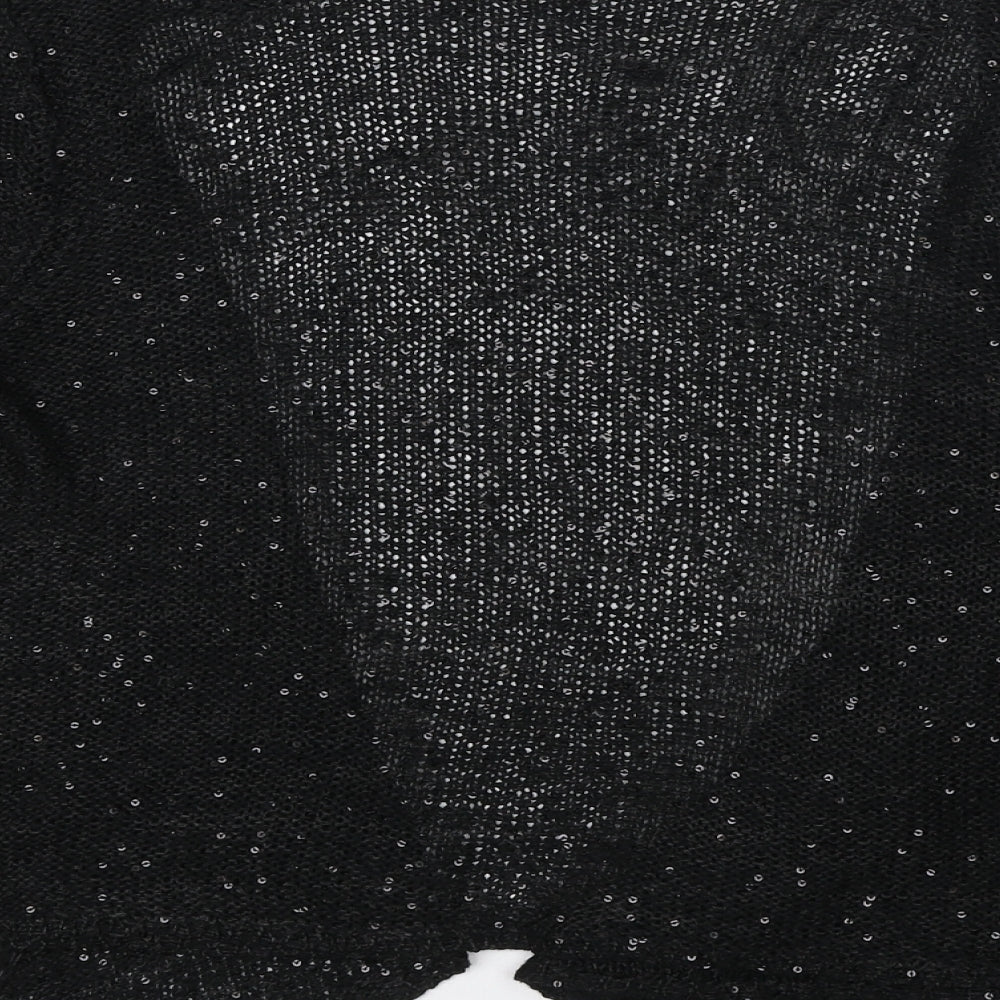 Bonmarché Womens Black V-Neck Polyester Cardigan Jumper Size M