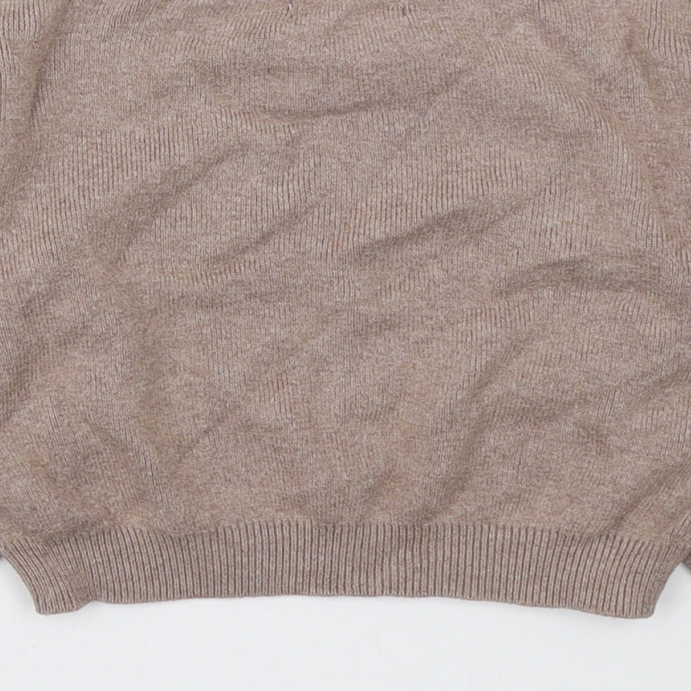 H&M Girls Brown Round Neck Cotton Pullover Jumper Size 3-4 Years Pullover