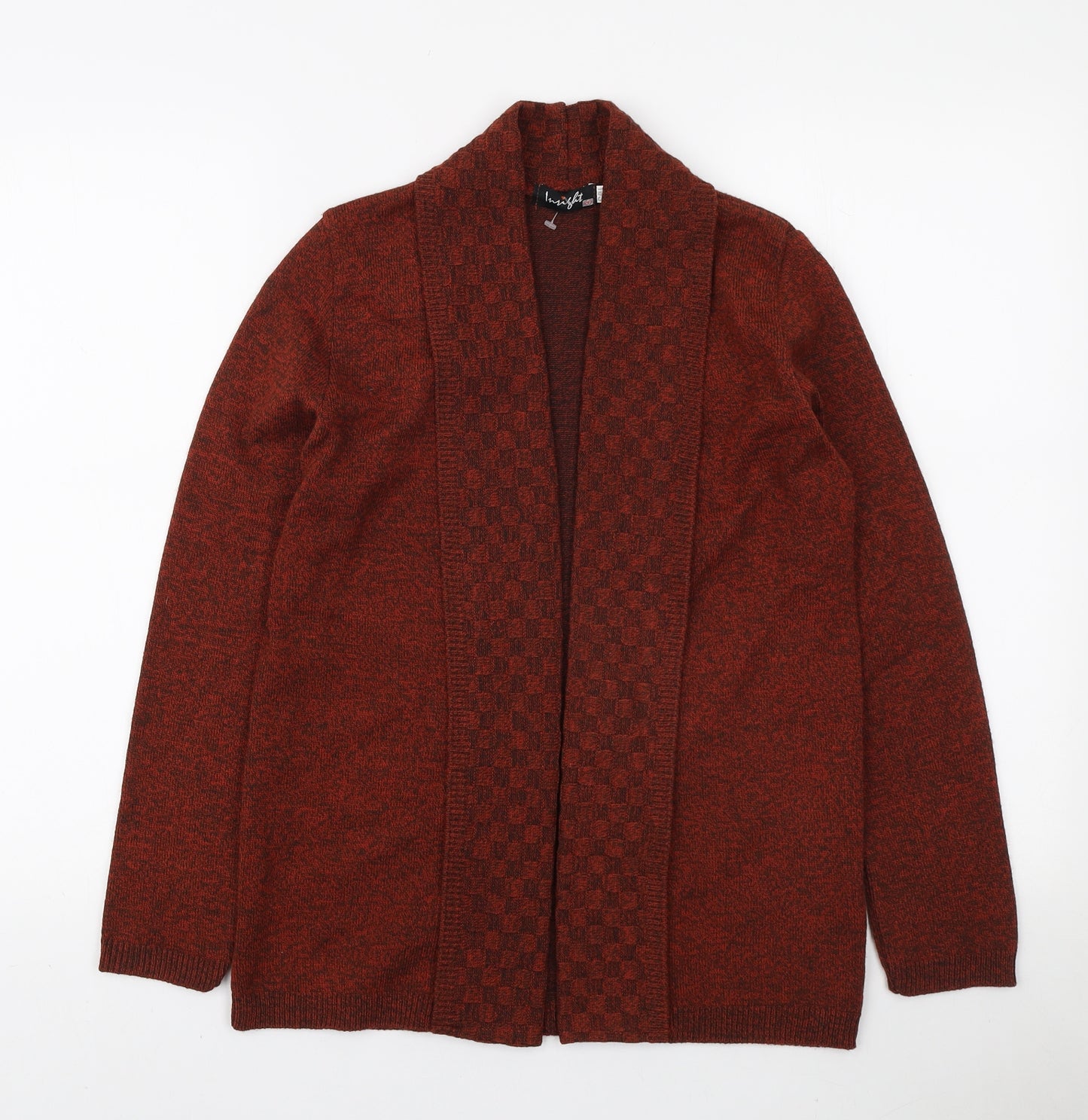 Insight Womens Orange V-Neck Acrylic Cardigan Jumper Size S