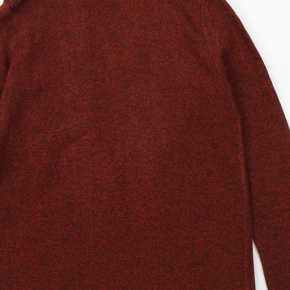 Insight Womens Orange V-Neck Acrylic Cardigan Jumper Size S