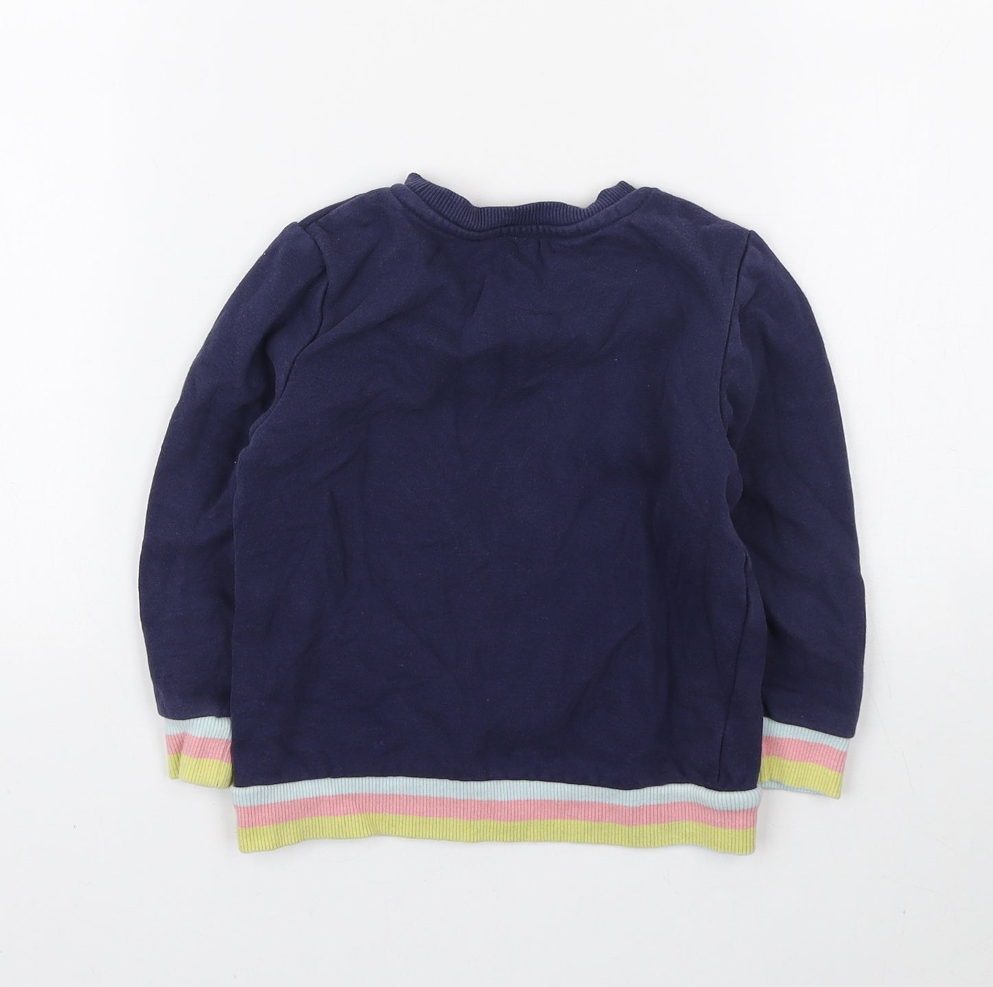 Nutmeg Girls Blue Cotton Pullover Sweatshirt Size 3-4 Years Pullover - Rainbow