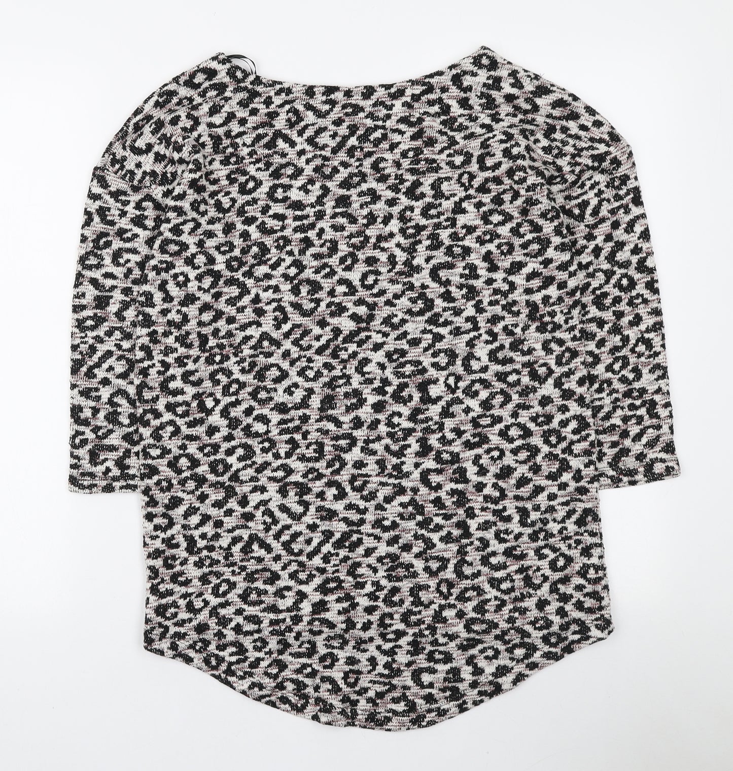 TU Womens Multicoloured Boat Neck Animal Print Polyester Pullover Jumper Size 8