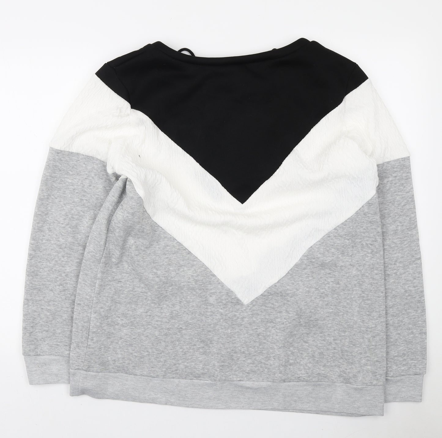 Just Fashion Now Womens Multicoloured Colourblock Polyester Pullover Sweatshirt Size 2XL Tie