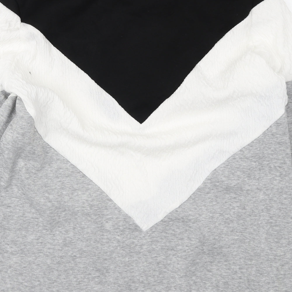 Just Fashion Now Womens Multicoloured Colourblock Polyester Pullover Sweatshirt Size 2XL Tie