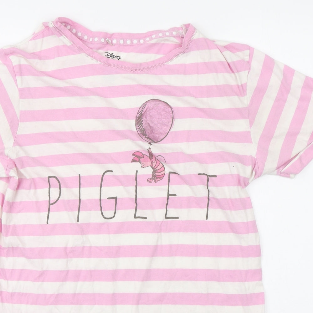 Primark Womens Pink Striped Cotton Top Dress Size S - Piglet