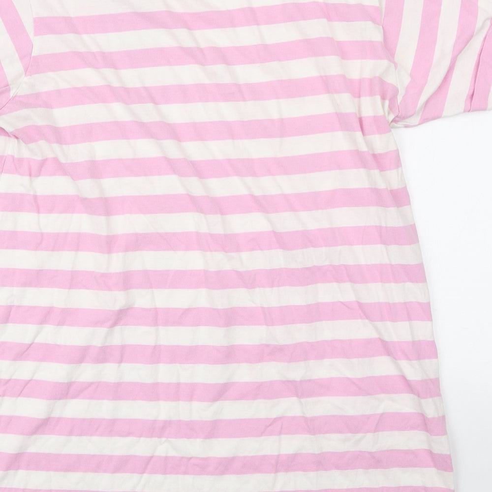 Primark Womens Pink Striped Cotton Top Dress Size S - Piglet