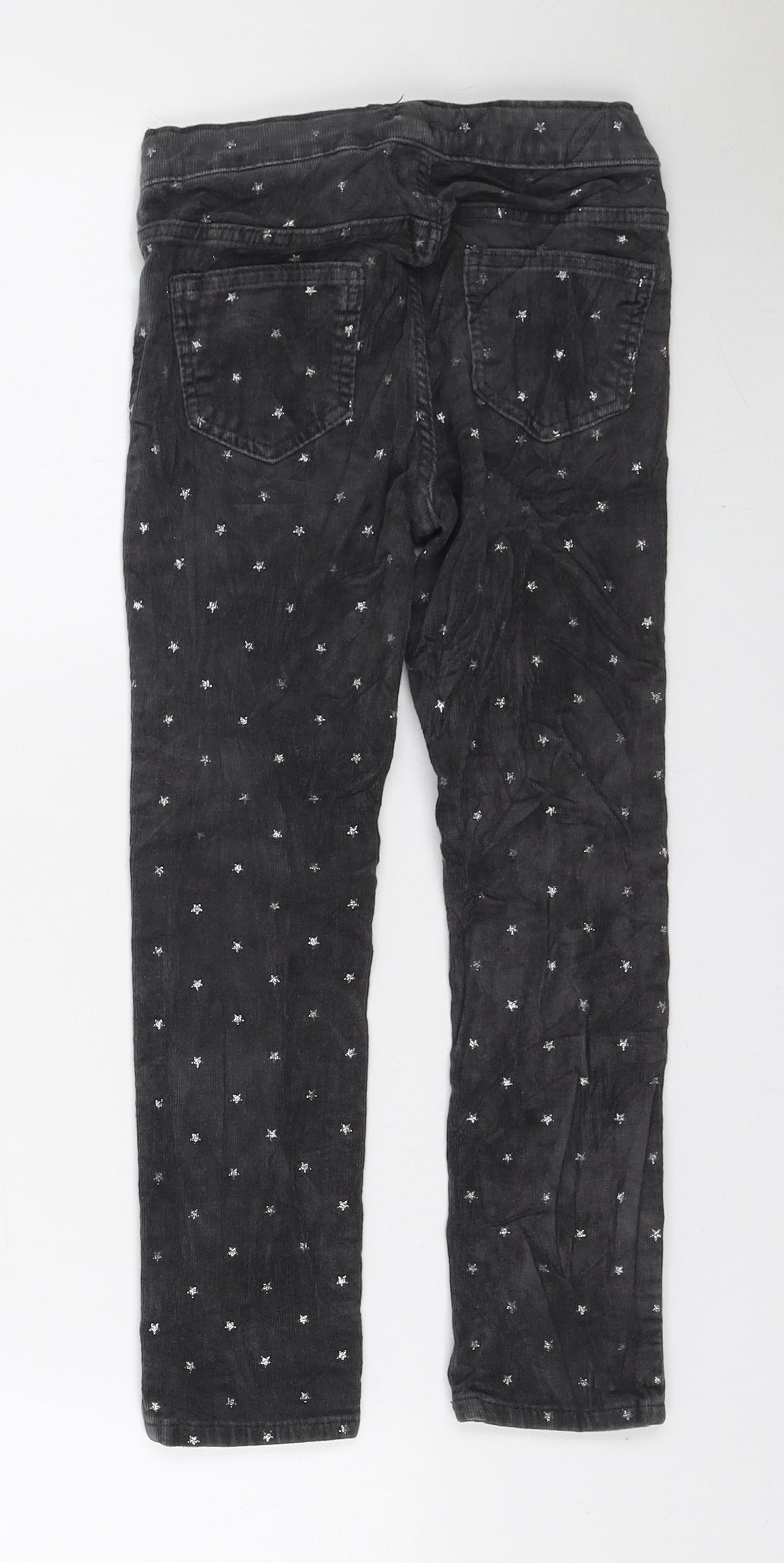 H&M Girls Grey Geometric Cotton Skinny Jeans Size 4-5 Years Regular Pullover