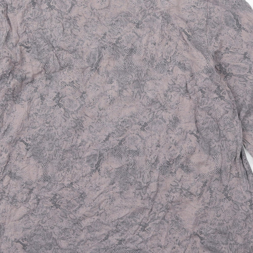 Marks and Spencer Womens Pink Animal Print Viscose Basic Blouse Size 14 Scoop Neck