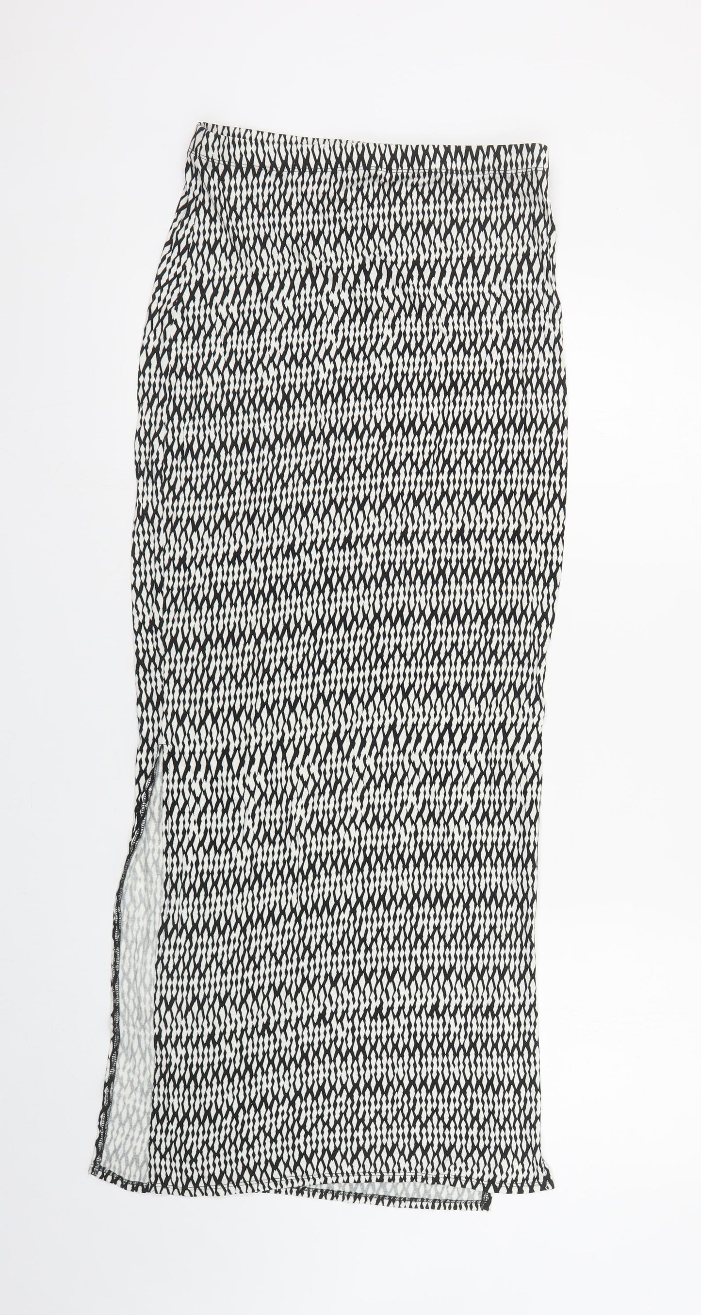 Atmosphere Womens Black Geometric Viscose Maxi Skirt Size 10