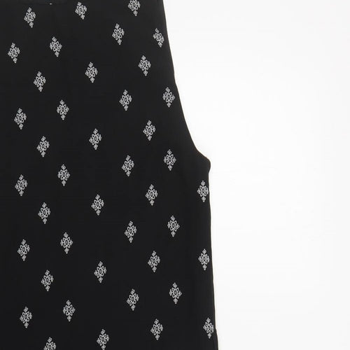 Atmosphere Womens Black Geometric Polyester Shift Size 10 V-Neck Pullover