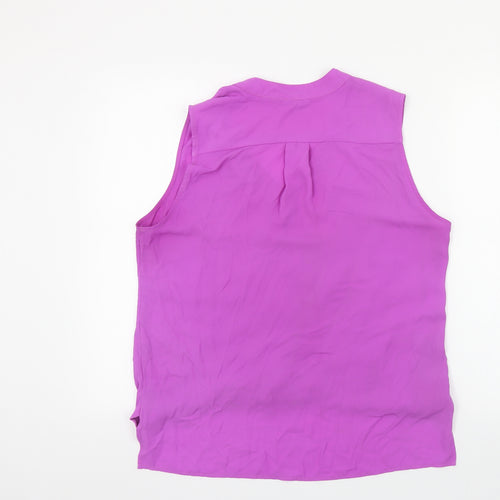 River Island Womens Purple Polyester Basic Blouse Size 12 V-Neck - Knot Detail